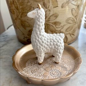 Cute Lama Jewelry Dish, Lama Namaste Dish